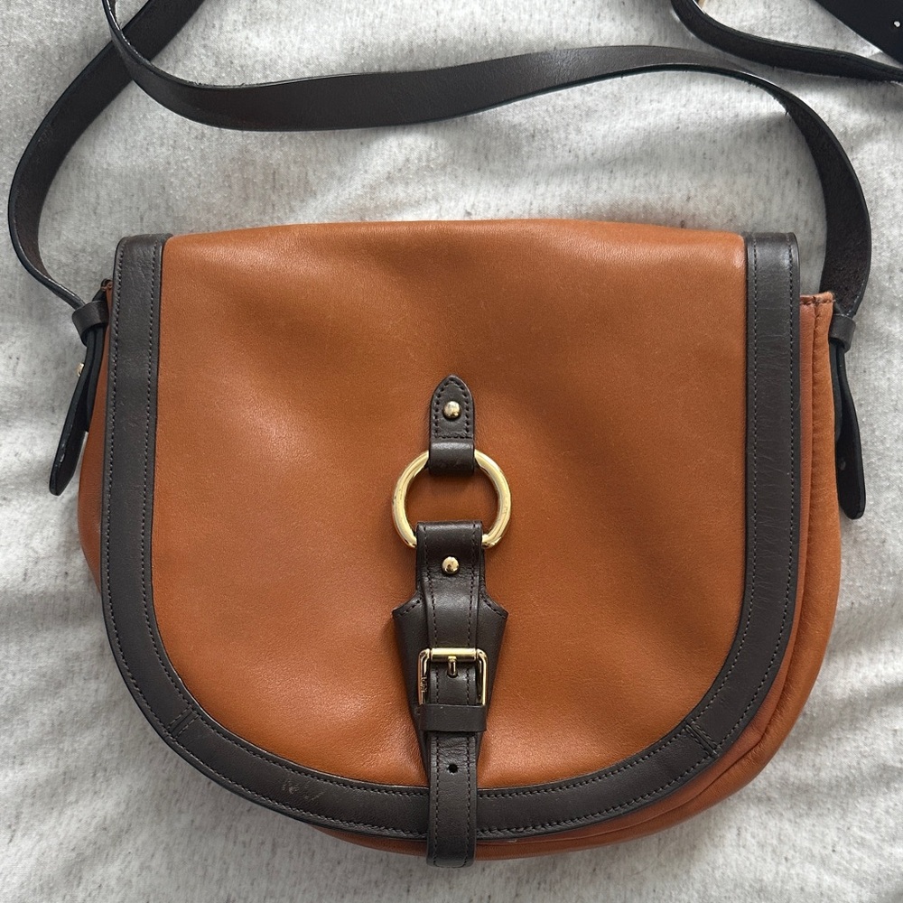 Vintage Ralph Lauren Brown Leather Shoulder Bag